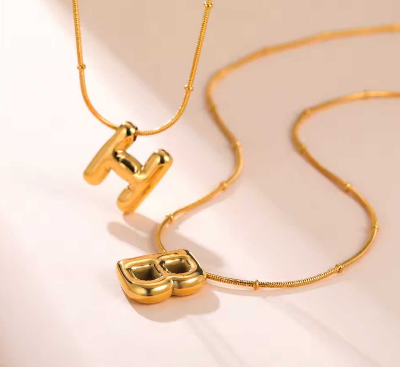 Alphabet Pendant Necklace for Women Gold Plated Trendy Chunky Initial Name Letter Chain Jewelry