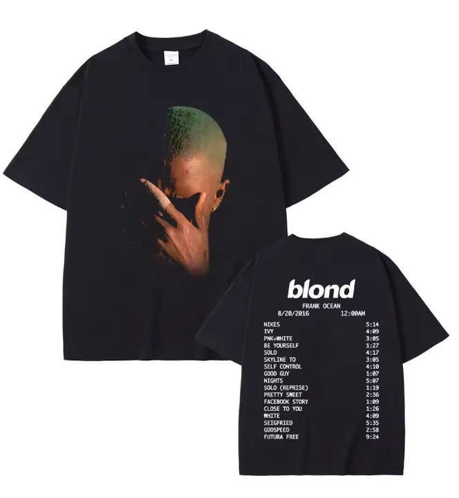 Frank Fashion Vintage Graphic T-shirts Men Women Ocean Hip Hop Trend T Shirts Blond T-shirt Man Tshirt