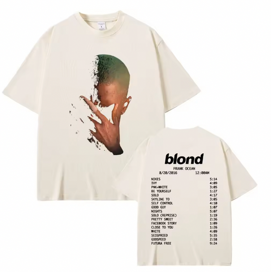 Frank Fashion Vintage Graphic T-shirts Men Women Ocean Hip Hop Trend T Shirts Blond T-shirt Man Tshirt