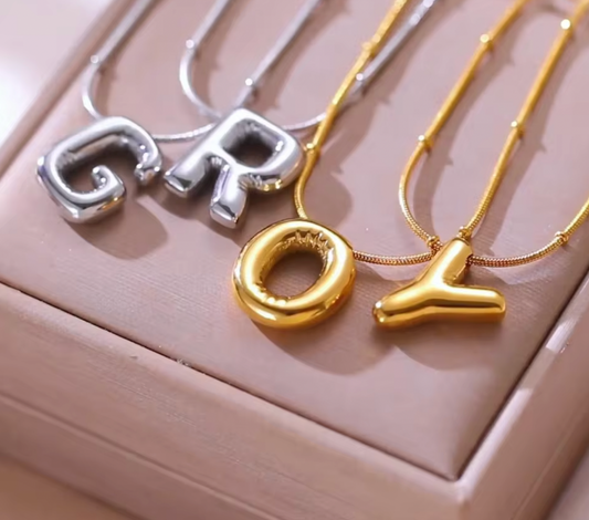 Alphabet Pendant Necklace for Women Gold Plated Trendy Chunky Initial Name Letter Chain Jewelry